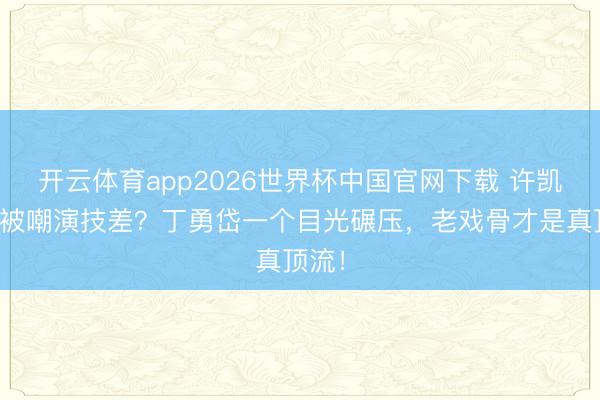 开云体育app2026世界杯中国官网下载 许凯转型被嘲演技差？丁勇岱一个目光碾压，老戏骨才是真顶流！