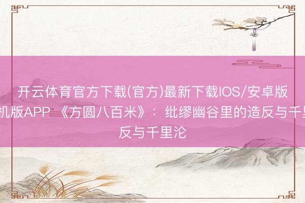 开云体育官方下载(官方)最新下载IOS/安卓版/手机版APP 《方圆八百米》：纰缪幽谷里的造反与千里沦