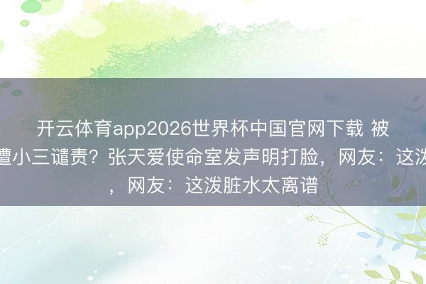 开云体育app2026世界杯中国官网下载 被网红效法竟遭小三谴责？张天爱使命室发声明打脸，网友：这泼脏水太离谱