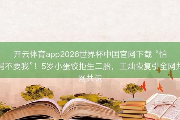 开云体育app2026世界杯中国官网下载 “怕姆妈不要我”！5岁小蛋饺拒生二胎，王灿恢复引全网共识
