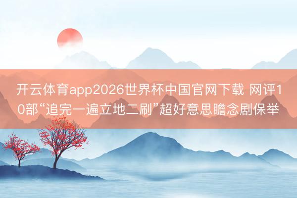 开云体育app2026世界杯中国官网下载 网评10部“追完一遍立地二刷”超好意思瞻念剧保举
