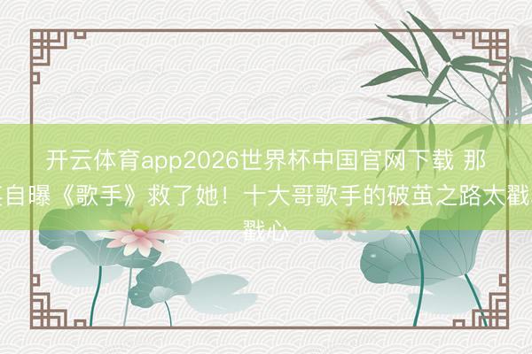 开云体育app2026世界杯中国官网下载 那英自曝《歌手》救了她!十大哥歌手的破茧之路太戳心