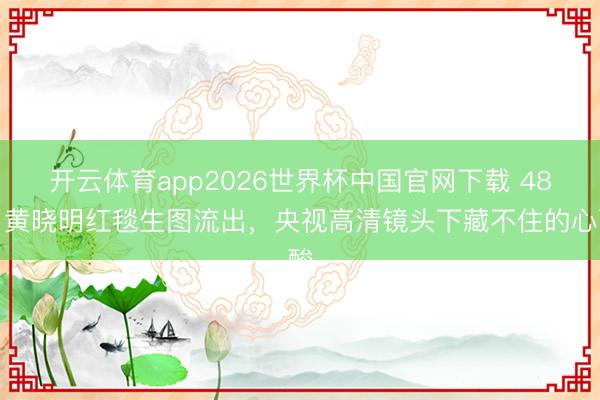 开云体育app2026世界杯中国官网下载 48岁黄晓明红毯生图流出，央视高清镜头下藏不住的心酸